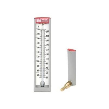 WEISS INSTRUMENTS 5"scale economy thermometer, angle form, 2" stem, 1/2" NPT, 20-120F TL5A2-120